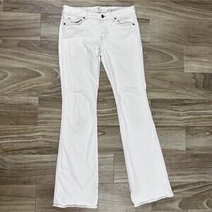 7 For All Mankind Jeans Women’s Bootcut StretchyDenim White Size 30 Made in USA
